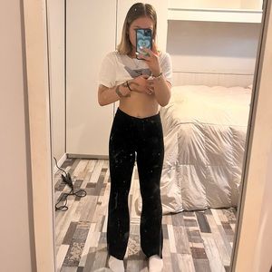 Black wide leg pants from garage